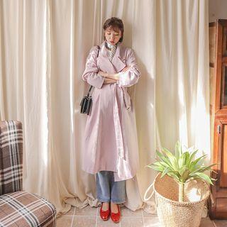 Frey-trim Slit-side Coat