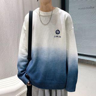 Embroidered Ombre Sweater