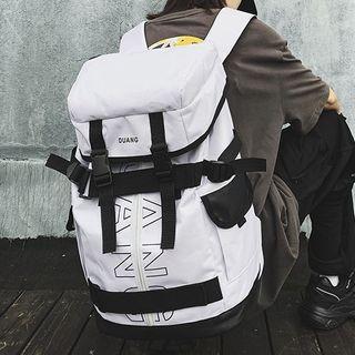 Lettering Snap Buckle Backpack