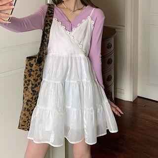 Henley Knit Top / Spaghetti Strap Dress