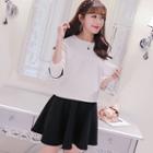Set: 3/4-sleeve T-shirt + A-line Skirt
