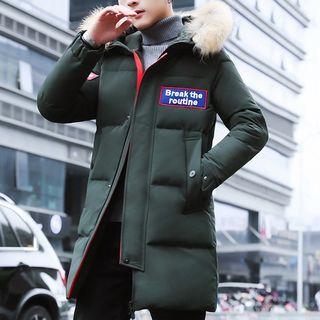 Applique Furry Hood Padded Coat