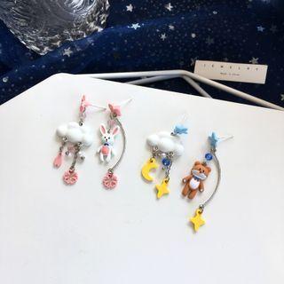 Animal Cloud Asymmetrical Alloy Fringed Earring