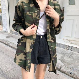 Camouflage Loose-fit Jacket As Figure - One Size