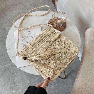 Woven Tasseled Crossbody Bag