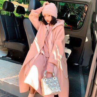 V-neck Snap-button Coat / Hooded Long Vest / Padded Long Vest