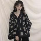 Bell-sleeve Printed Jacket As Shown In Figure - One Size