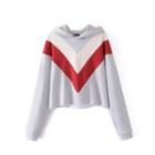 Chevron Hooded Cropped Top