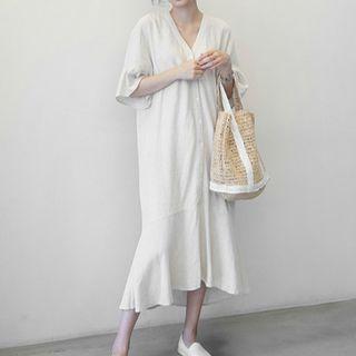 Plain V-neck Mermaid Dress