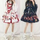 Set: Sleeveless Print Mini A-line Lolita Dress + Hair Clip