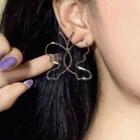 Wirework Butterfly Earring 1 Pair - 0607a - Silver Needle Earing - Silver - One Size