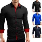 Contrast-button Shirt