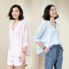 3/4-sleeve Loose-fit Blouse
