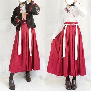Hanfu Long-sleeve Top / Midi Skirt / Jacket / Set