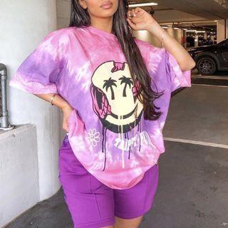 Short Sleeve Tie-dyed Printed T-shirt