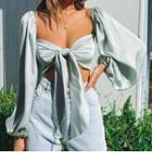 3/4-sleeve Crop Blouse