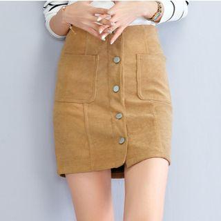 Button Up Pencil Skirt