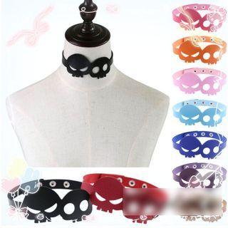 Halloween Skull Faux Leather Choker