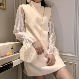 Mock-two Piece Long-sleeve Dress