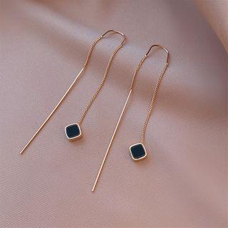Square & Bar Alloy Fringed Earring