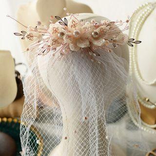 Faux Pearl Wedding Headpiece Off-white - One Size