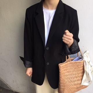 Notch-lapel Button Blazer