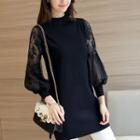 Lace-sleeve Sweater
