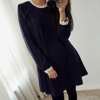 Lace-trim Flare Dress