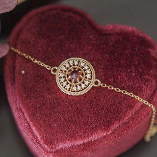 Rhinestone Compass Bracelet 1 Pc - Rhinestone Compass Bracelet - Gold - One Size
