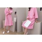Round-neck 3/4-sleeve T-shirt Dress
