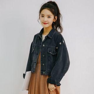 Hoop Detail Cropped Denim Jacket