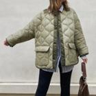Quilted Button-up Pocketed Jacket