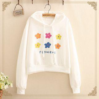 Floral Print Drawstring Hoodie