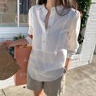 3/4-sleeve Linen Overhead Shirt