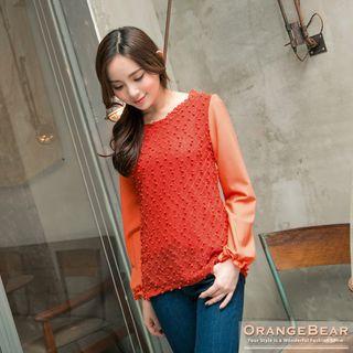 Pompom Long Sleeve Top