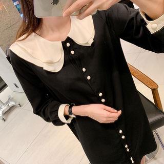 Capelet Two-tone Shirtdress Black - One Size