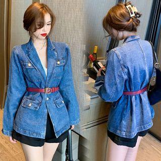 Belted Denim Blazer