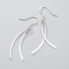 925 Sterling Silver Curve Fringed Earring 1 Pair - As Shown In Figure - One Size