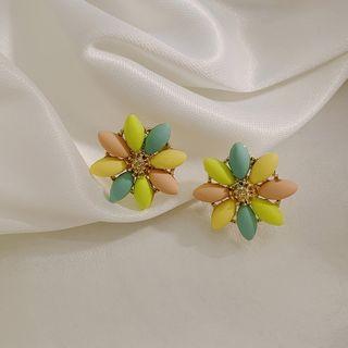 Acrylic Flower Earring 1 Pair - Multicolor - One Size