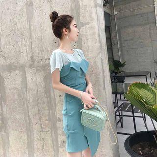 Set: Short Sleeve Top + Sleeveless Dress