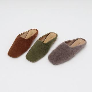 Furry Wool Mules