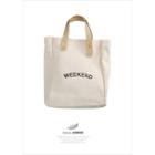Lettering Canvas Shopper Bag With Cross Strap