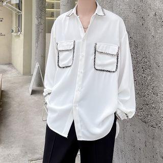 Contrast Trim Pocket Detail Shirt