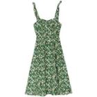 Spaghetti-strap Floral Midi A-line Dress