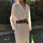 Long-sleeve Perforated Lace Shirt