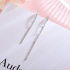 925 Sterling Chain Dangle Earring Es654 - Silver - One Size