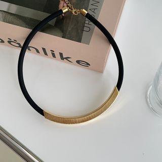 Curve-bar Cord Choker Gold - One Size