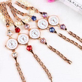 Jeweled Flower Bracelet Watch