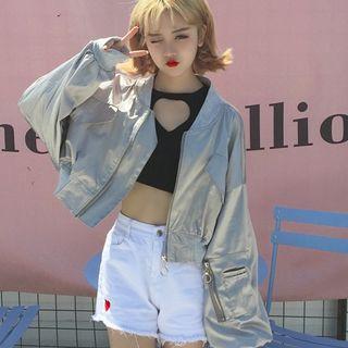 Batwing-sleeve Zip Jacket