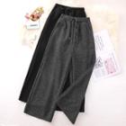 Drawstring High-waist Knit Wide-leg Pants